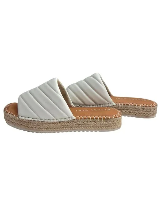 Gianni Bini Evert White Quilted Leather Upper Platform Espadrille Sandals 9M - Picture 6 of 7